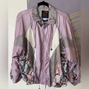 Vintage Throwback Lavender-Lilac Windbreaker Jacket